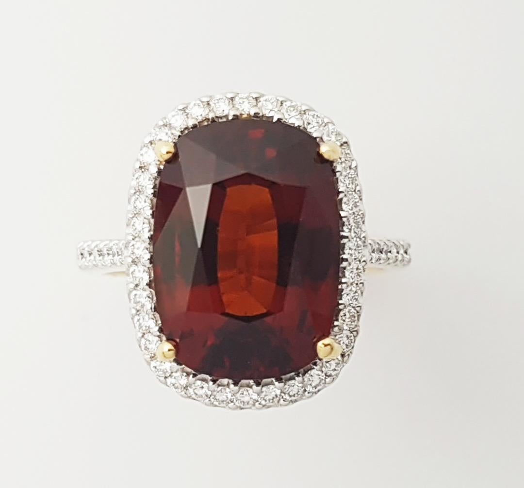 Bague en or 18 carats sertie de grenats spessartites et de diamants en vente 8