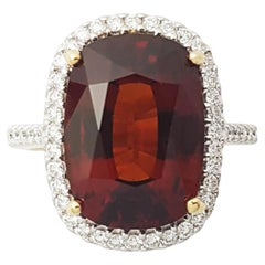 Bague en or 18 carats sertie de grenats spessartites et de diamants