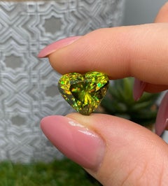 Sphene 11.18Ct natural gemstone, Heart cut, Madagascar, Certified AGL
