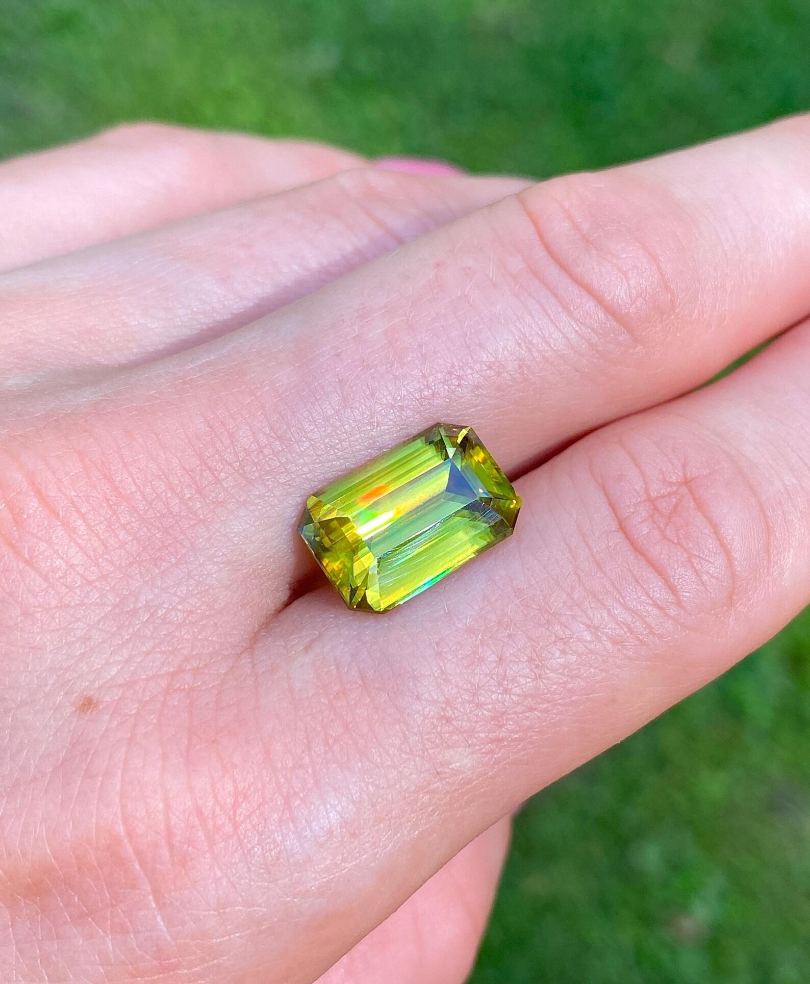 Sphene 8.39Ct natürlicher loser Edelstein, Octagon-Schliff, Madagaskar, GFCO zertifiziert im Angebot 6
