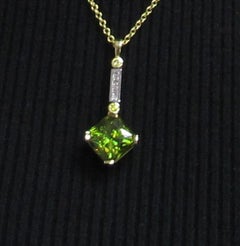 Sphene and Diamond Pendant