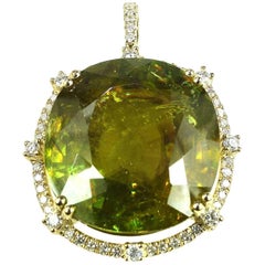 Sphene and Diamond Pendant