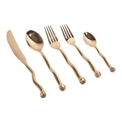 Sphere 5-Piece Flatware Set in Bronze