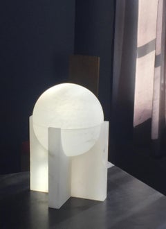 'Sphere' Alabaster Table Lamp in the Manner of Pierre Chareau
