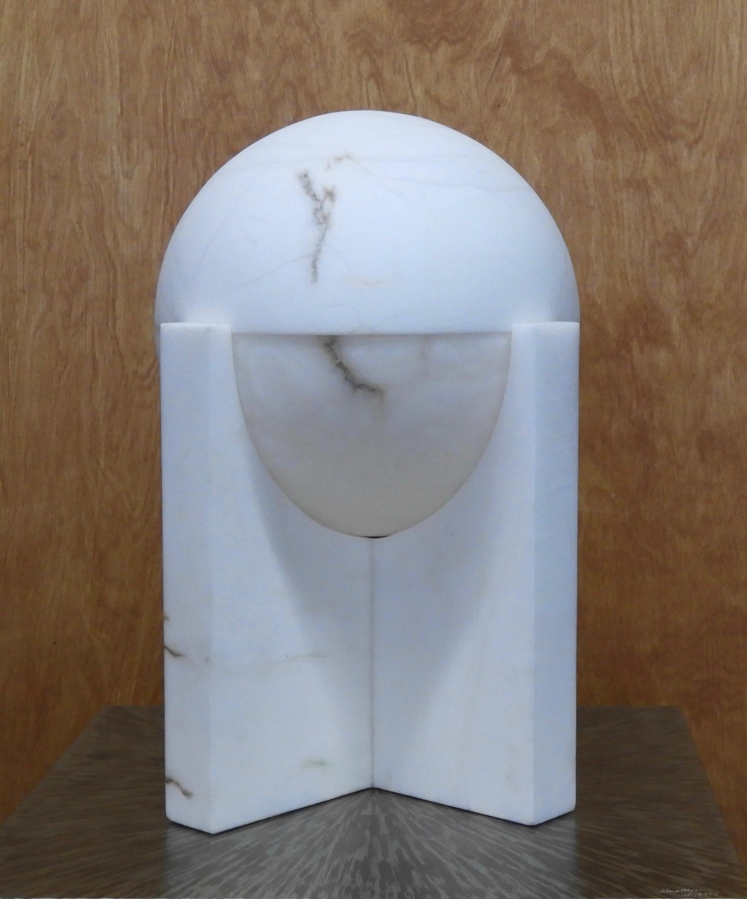 Moderne Lampe de bureau « Sphère » en albâtre à la manière de Pierre Chareau en vente
