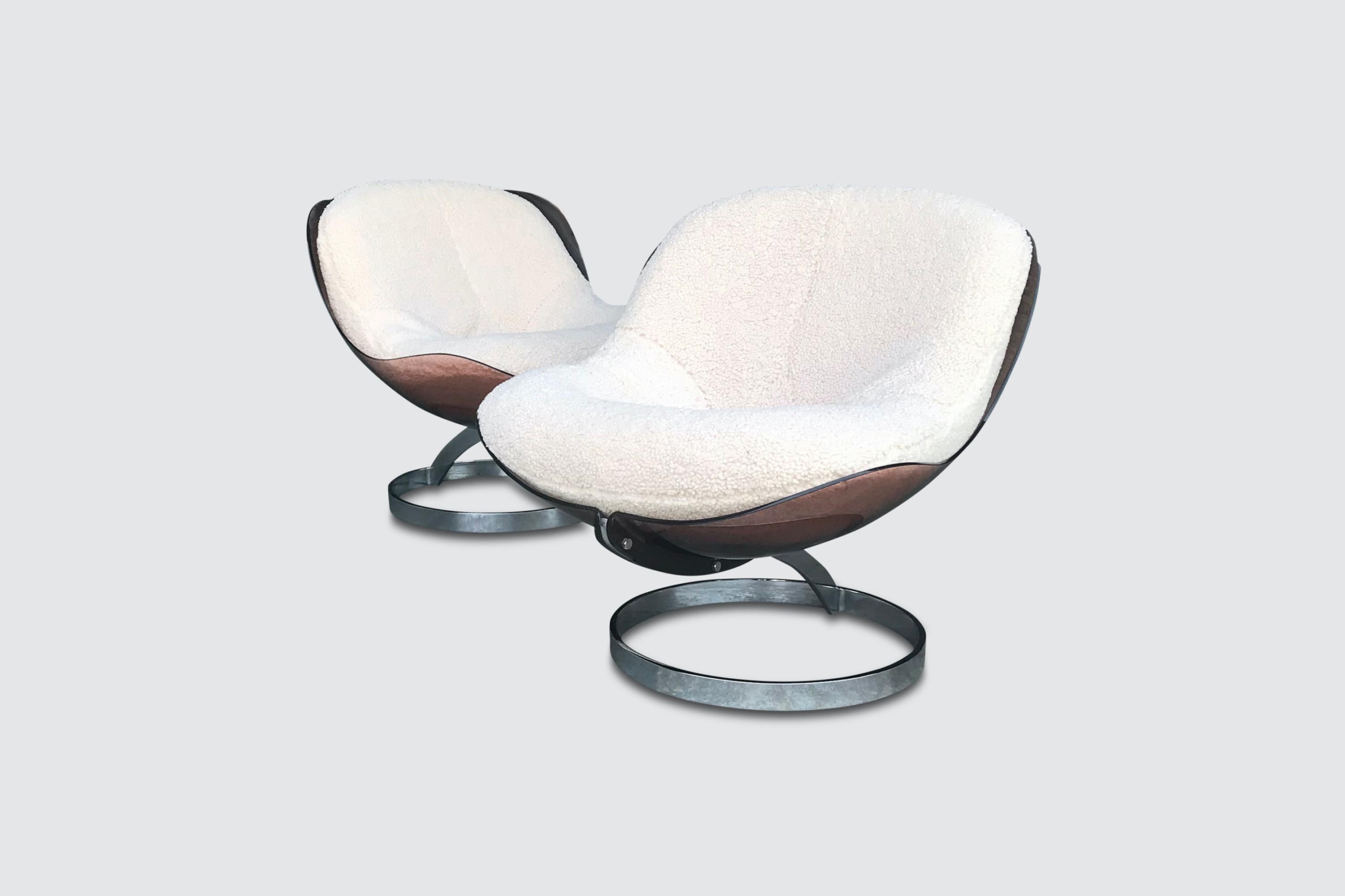 Acier inoxydable Chaise Sphere de Boris Tabacoff pour Mobilier Modulaire Moderne 1970, lot de 2