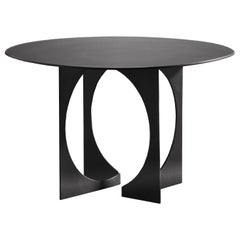 Art Deco Sphere Cut Out Table in Blackened Steel Finish