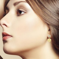 Sphere Diamond 18 Karat Gold Drop Earrings