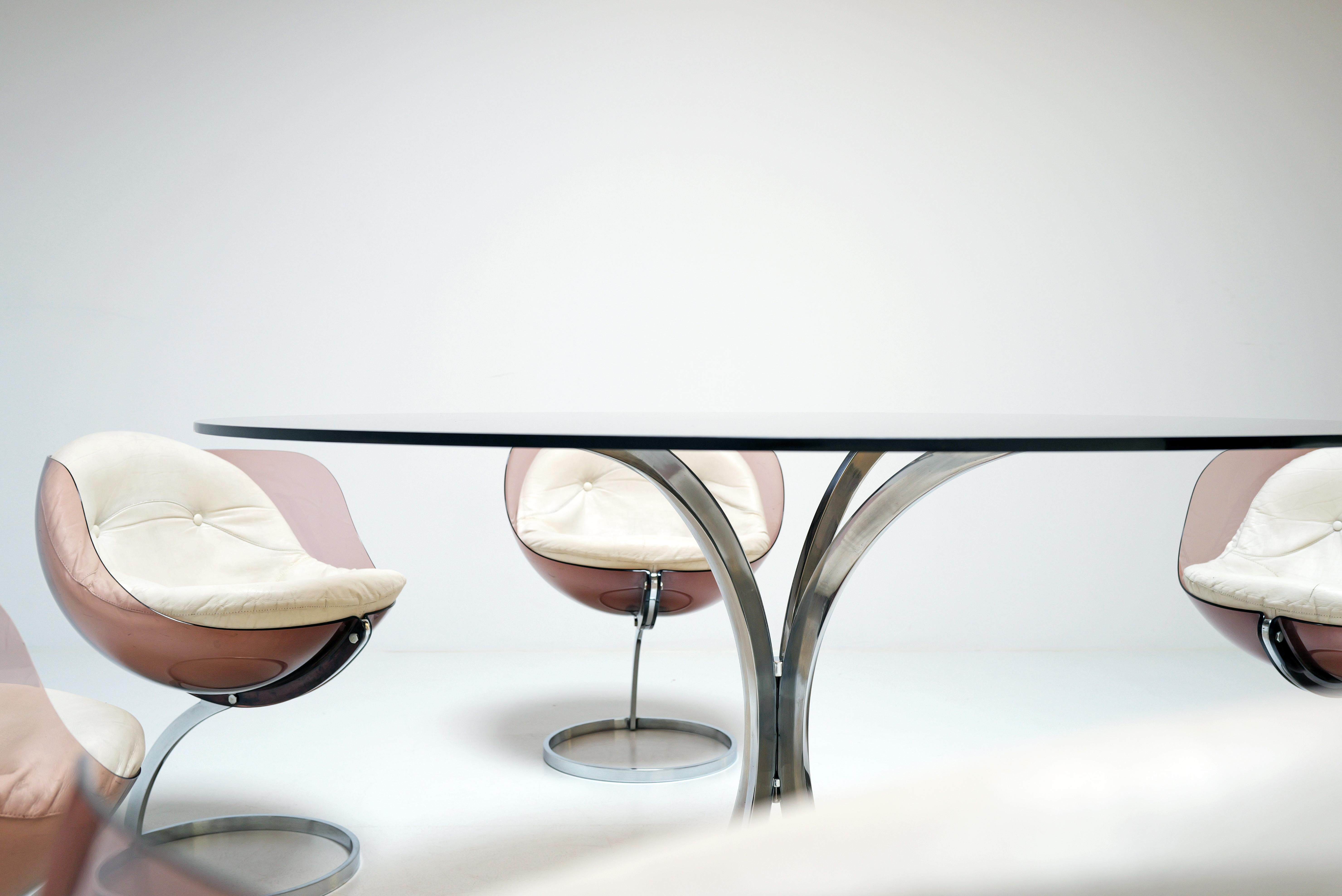 Sphere dining set by Boris Tabacoff for Mobilier Modulaire Moderne, 1970's For Sale 3