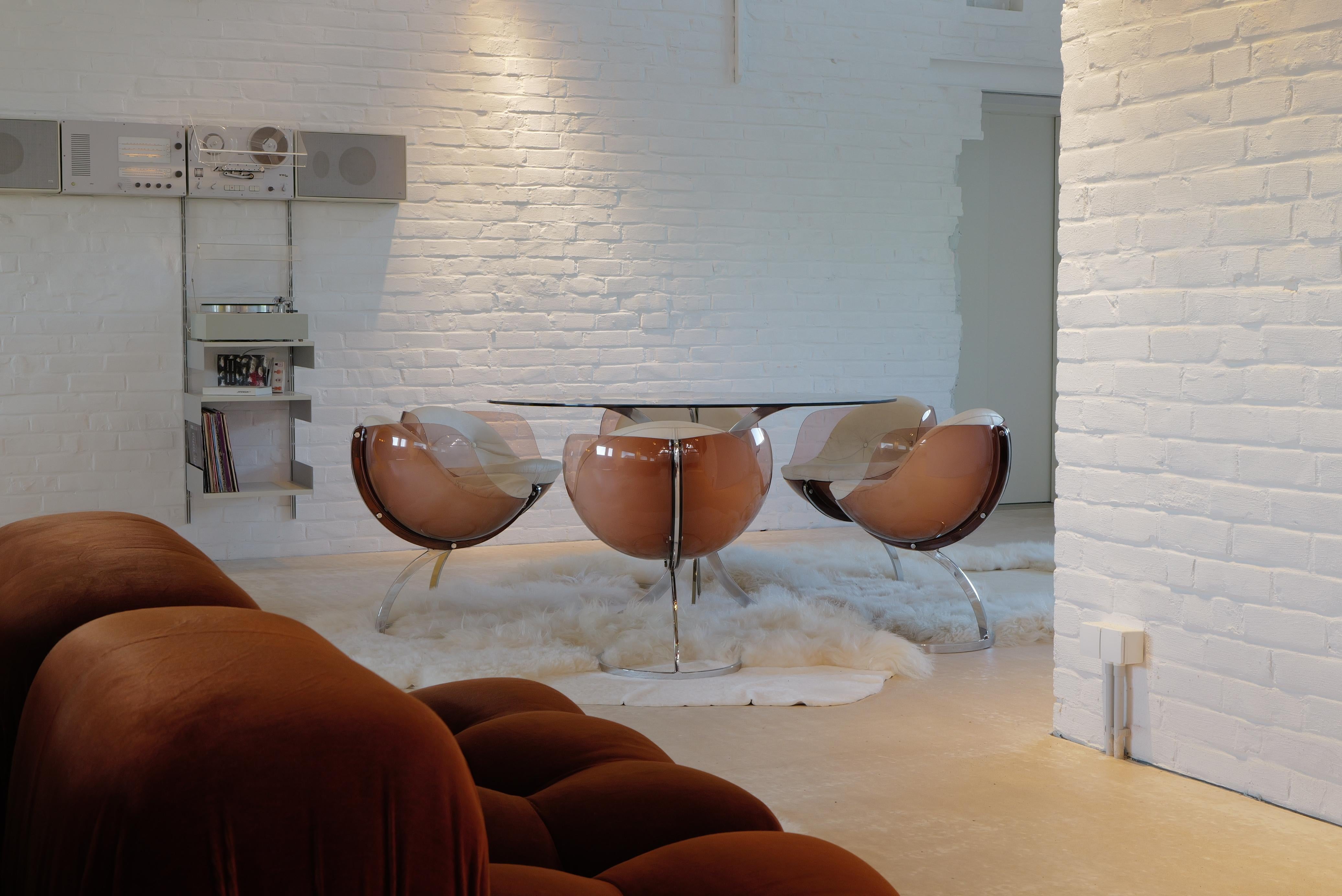 Sphere dining set by Boris Tabacoff for Mobilier Modulaire Moderne, 1970's For Sale 4