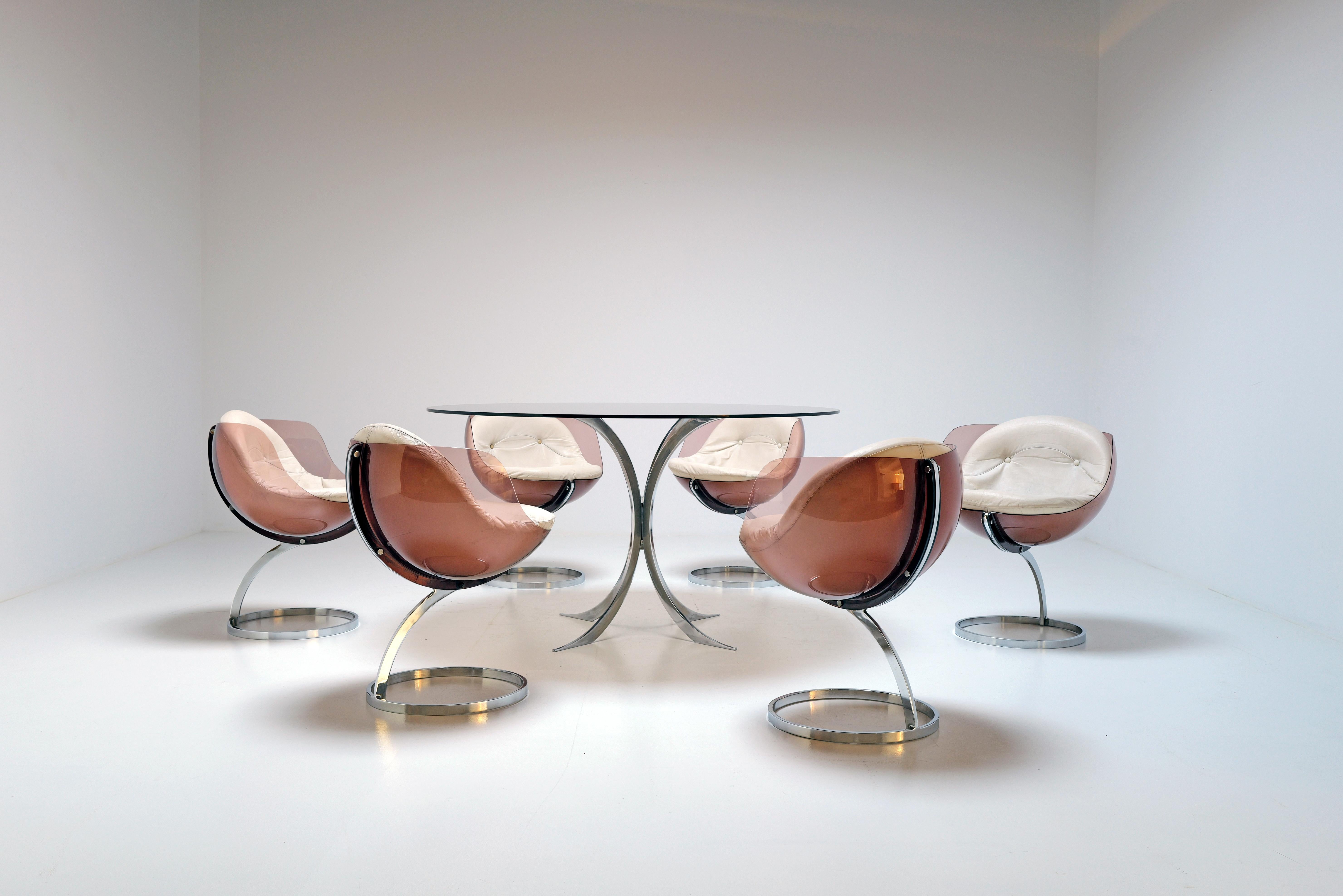 Sphere dining set by Boris Tabacoff for Mobilier Modulaire Moderne, 1970's For Sale 1