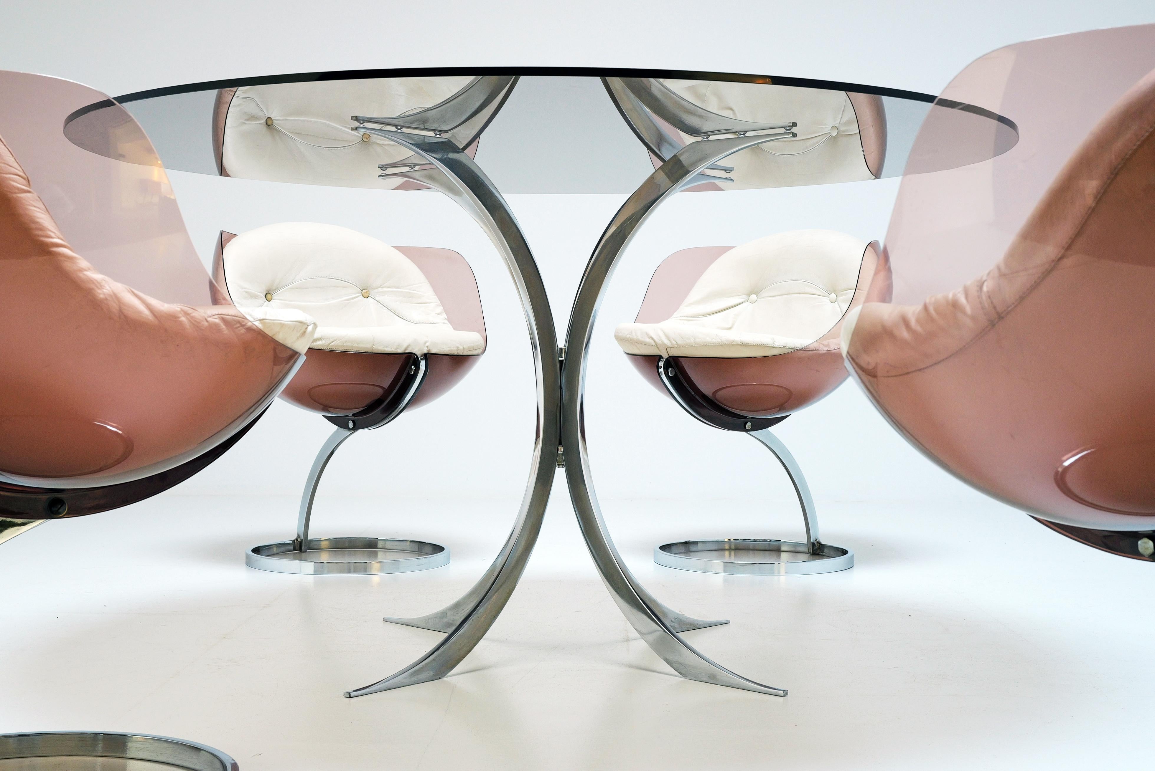 Sphere dining set by Boris Tabacoff for Mobilier Modulaire Moderne, 1970's For Sale 2