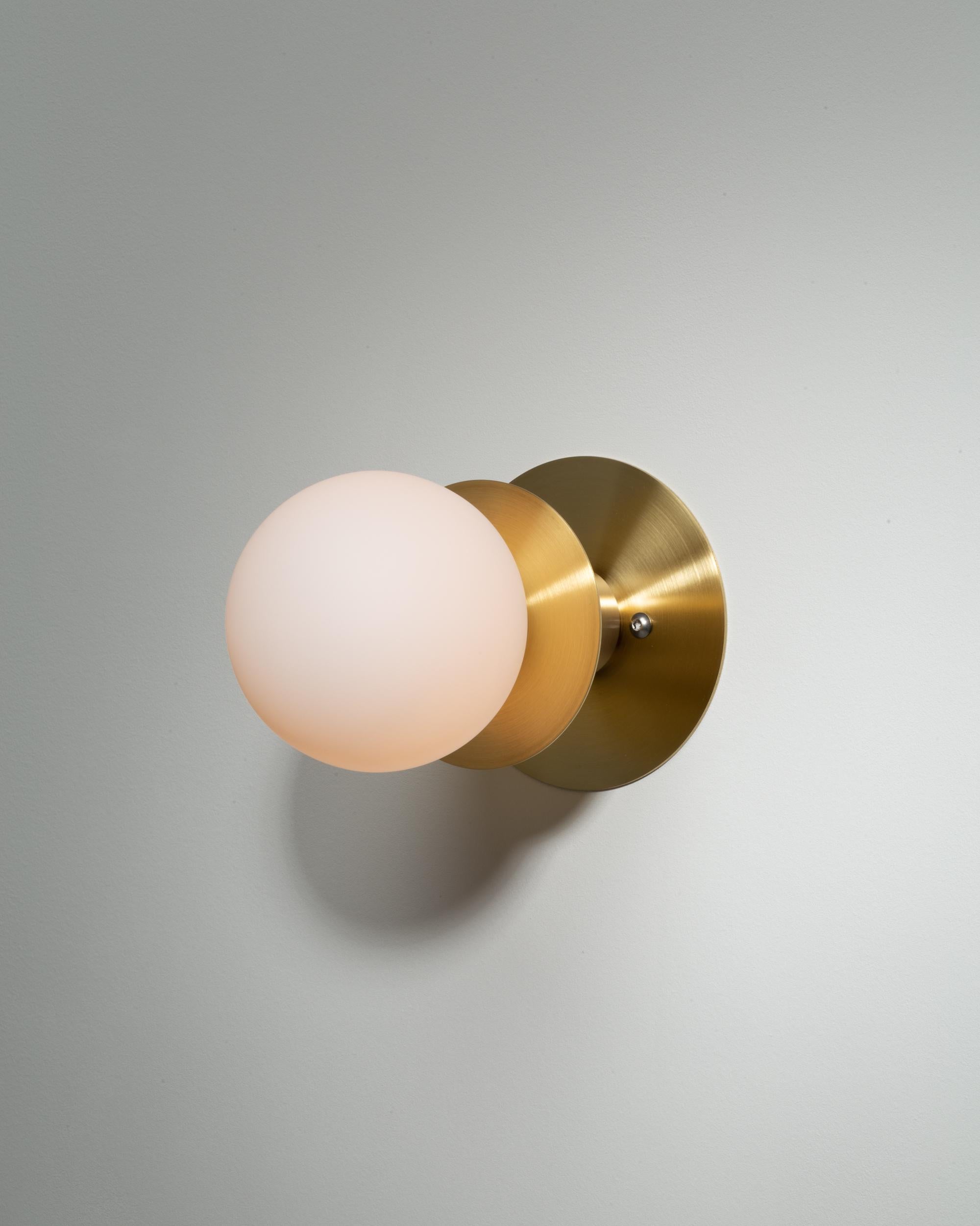 British Sphere Disc Flush Mount Wall Sconce For Sale