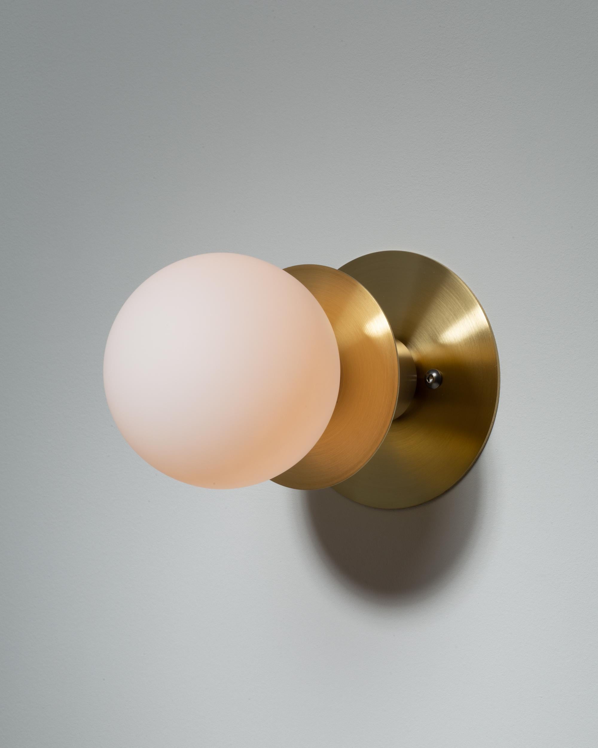 Hand-Crafted Sphere Disc Flush Mount Wall Sconce For Sale