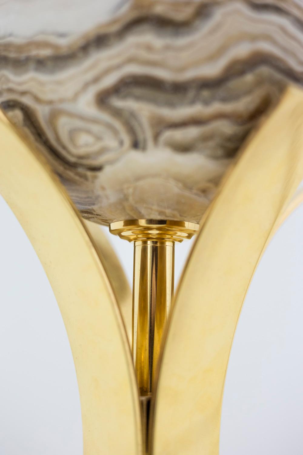 Lampe Sphère en marbre et laiton doré:: 1970 en vente 2