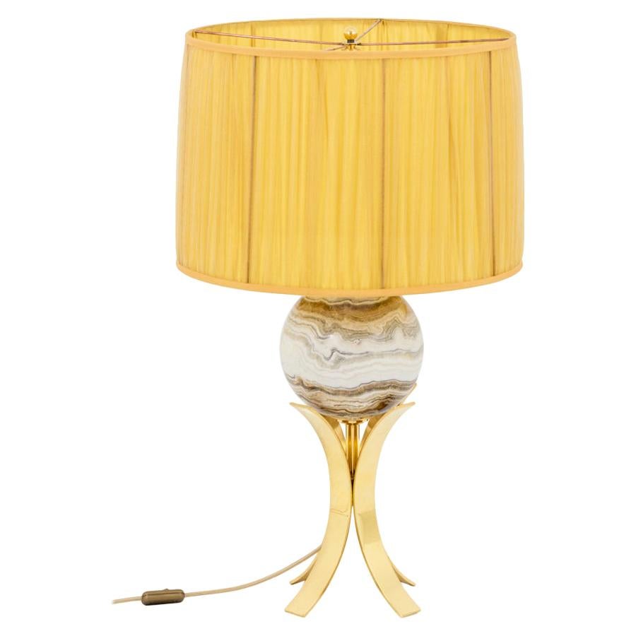 Lampe Sphère en marbre et laiton doré:: 1970