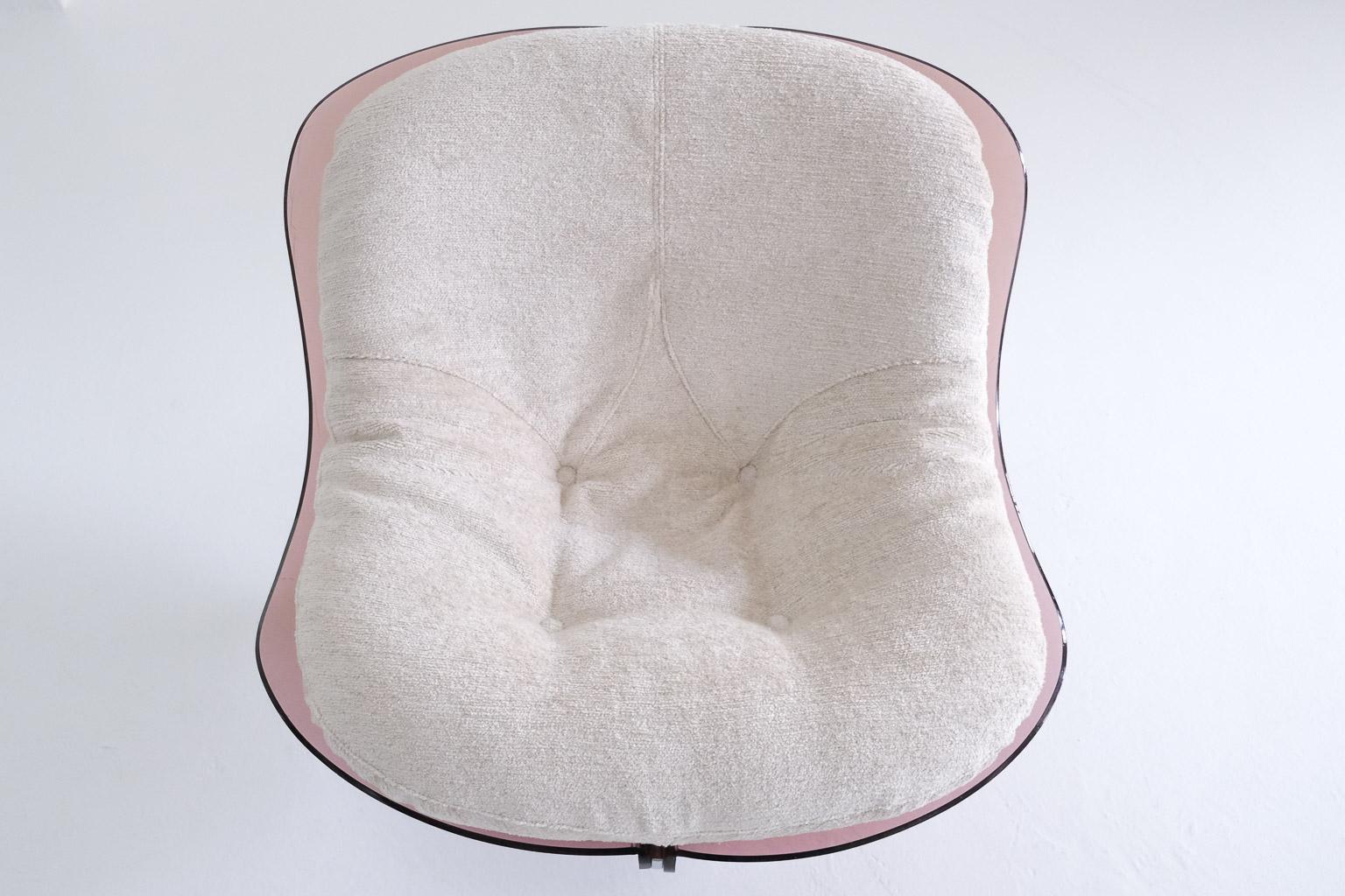 Sphère Lounge Chair by Boris Tabacoff for M. M. M., cushion with dedar fabric For Sale 2
