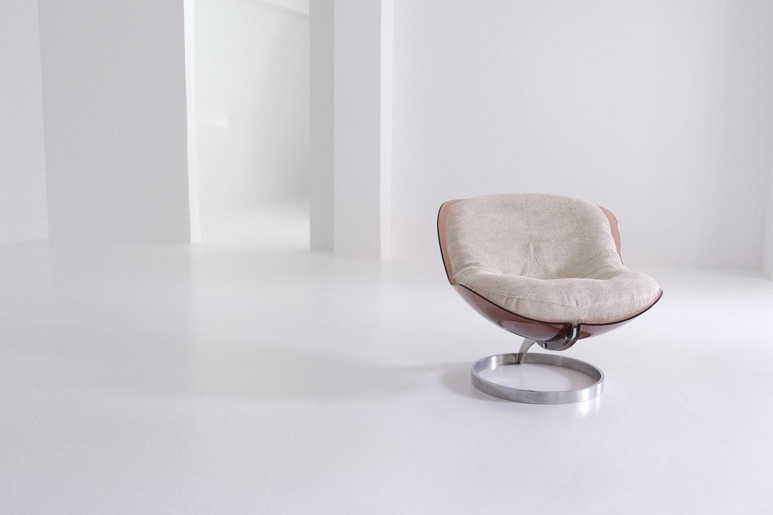 Sphère Lounge Chair by Boris Tabacoff for M. M. M., cushion with dedar fabric For Sale 4