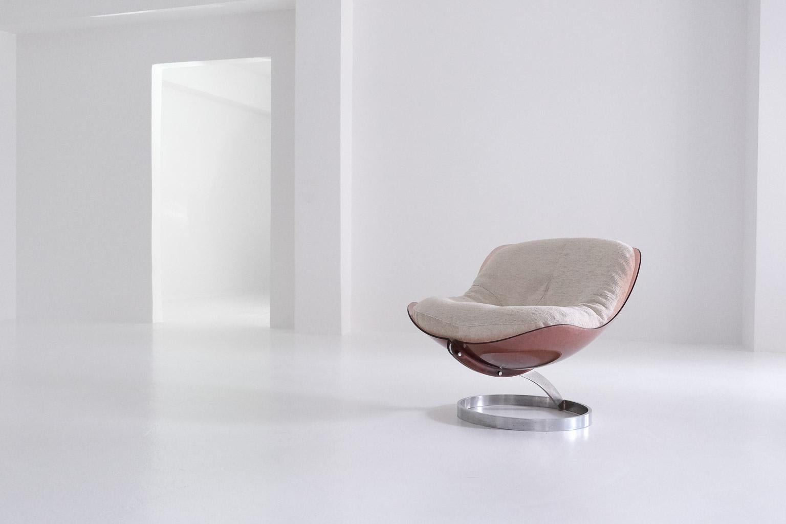 Chaise longue Sphère de Boris Tabacoff pour M. A&M., coussin en tissu Dedar 8