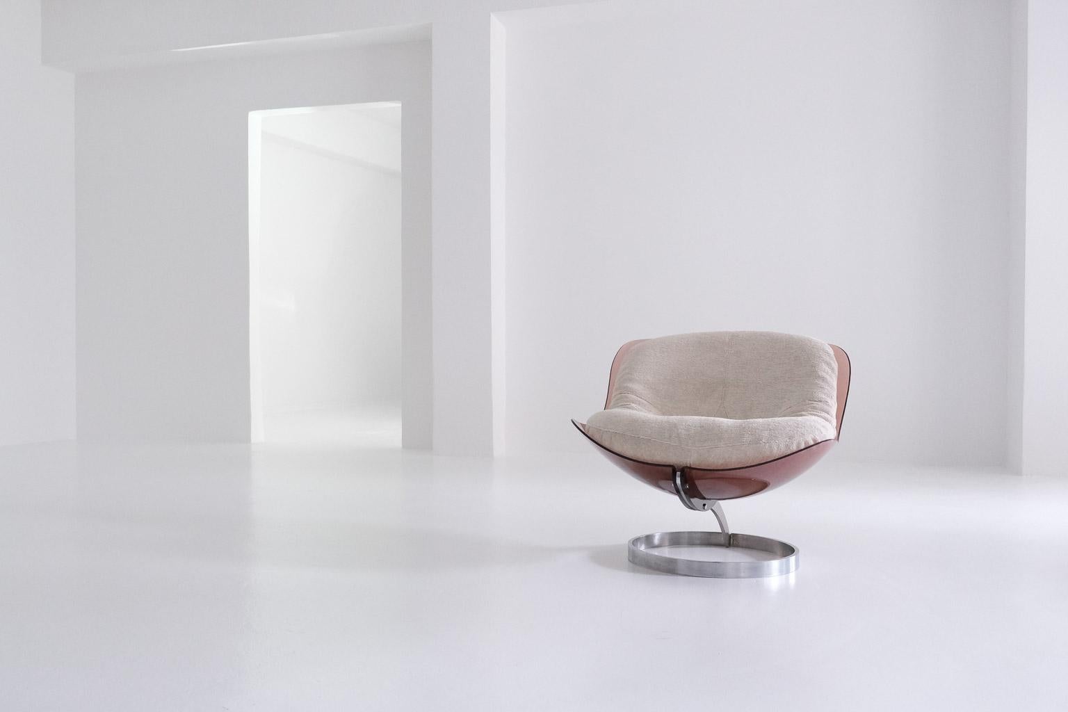 Sphère Lounge Chair by Boris Tabacoff for M. M. M., cushion with dedar fabric 11