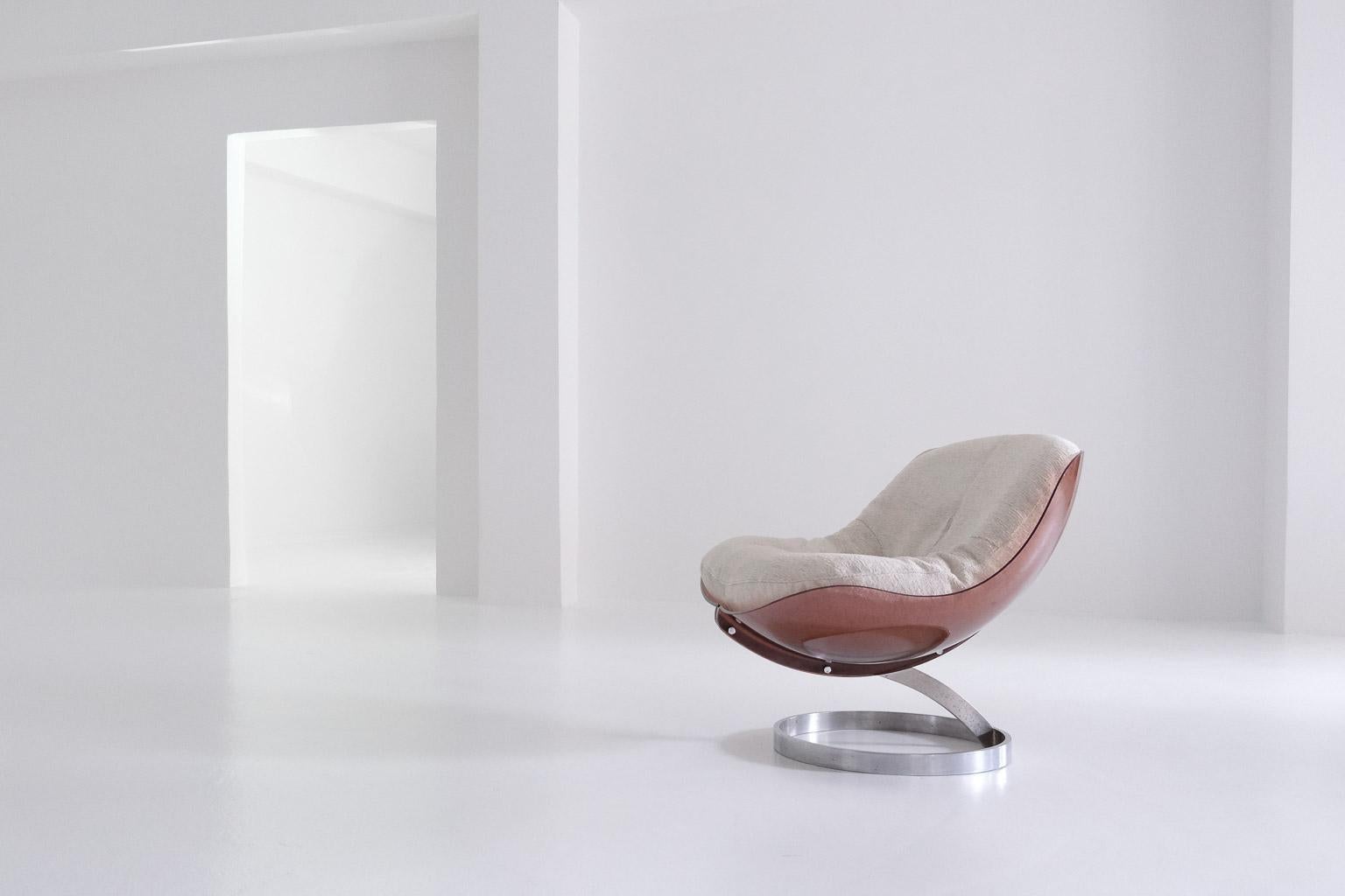 Sphère Lounge Chair by Boris Tabacoff for M. M. M., cushion with dedar fabric For Sale 1