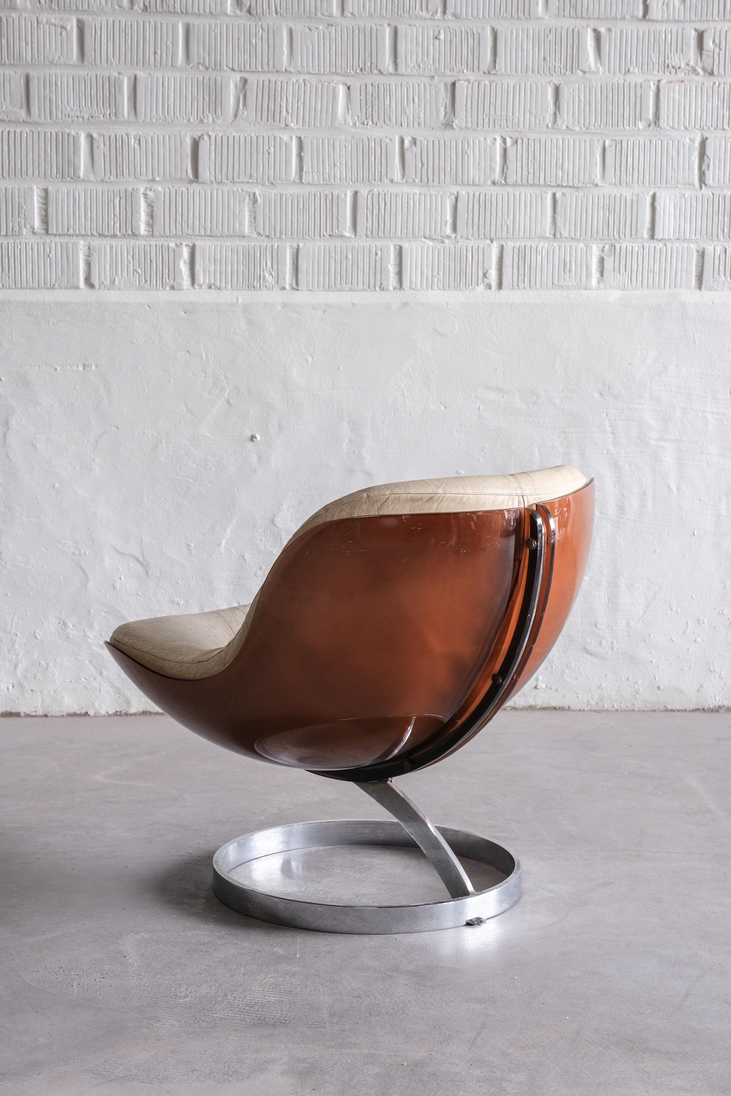 Iron Sphère Lounge Chair by Boris Tabacoff, space age from the 70ties