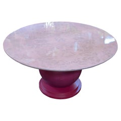 SPHERE Mappa Burl Veneer Solid Wood Pink Coffee Table