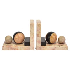 Vintage Sphere Marble Bookends