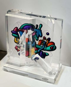 "Esfera" Escultura moderna de Lucite de Yankel Ginzburg