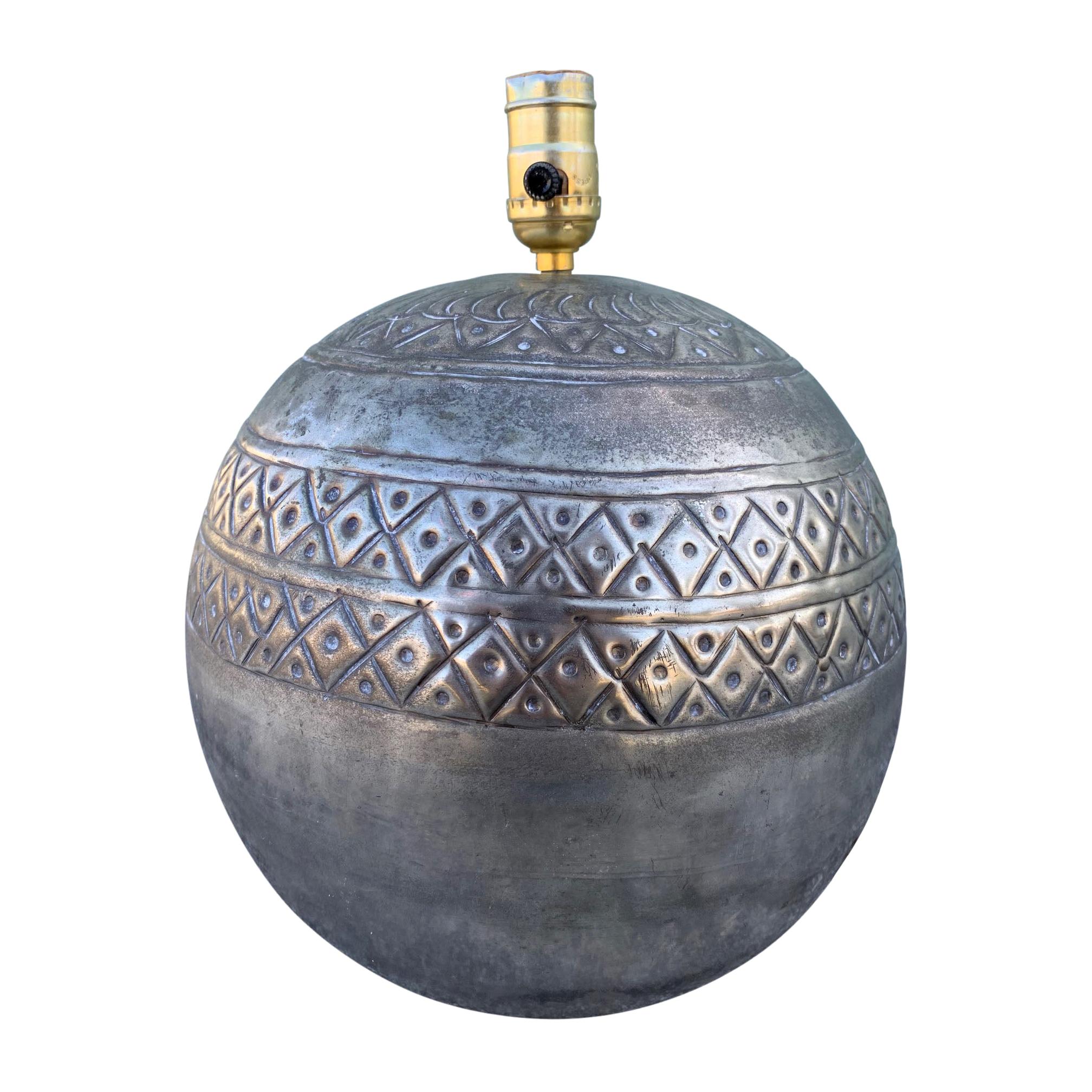Sphere Nickel Lamp by Sarreid Ltd