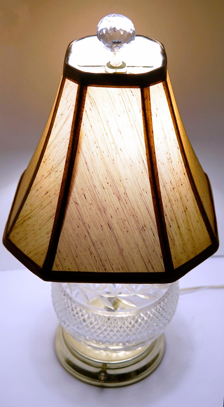 Sphere Shape French Vintage Cut Crystal Ball Table Lamp with Crystal