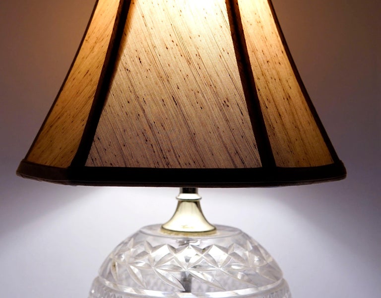 Sphere Shape French Vintage Cut Crystal Ball Table Lamp with Crystal