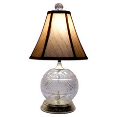 Sphere Shape French Retro Cut Crystal Ball Table Lamp with Crystal Finial