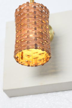 Organic Cane & Brass Wall Sconce
