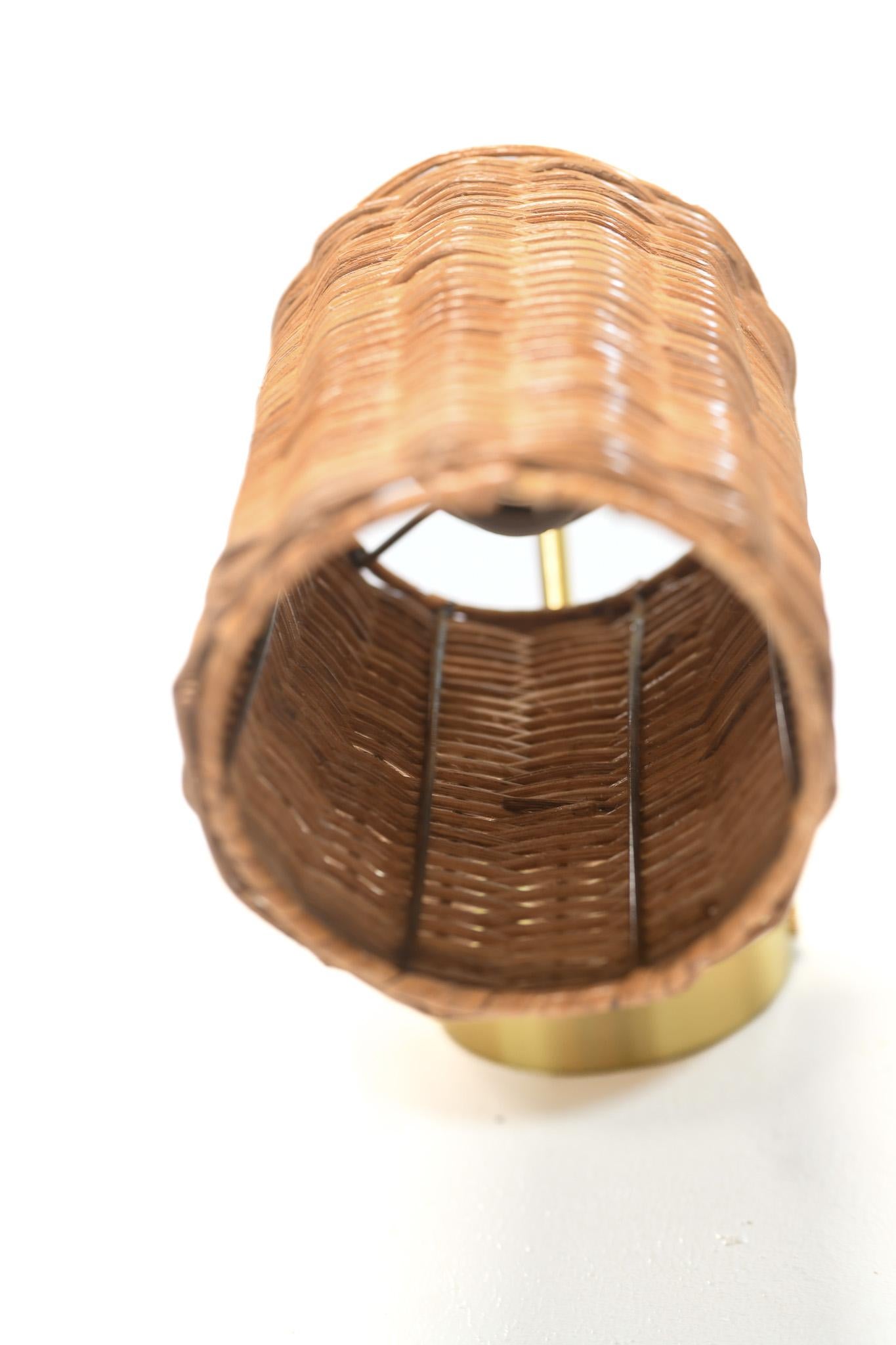 Contemporary Sphere Shaped Wicker Wall Sconce For Sale
