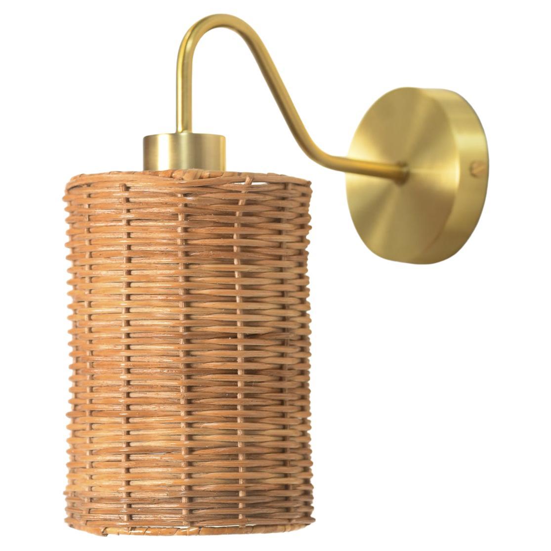 Sphere Shaped Wicker Wall Sconce