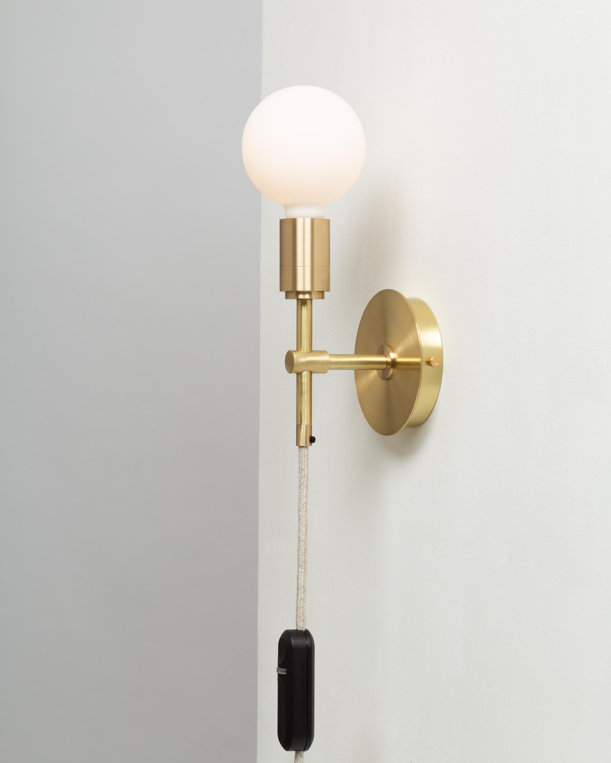 Modern Sphere Stem Wall Mount Sconce Integrated Dimmer by Lights of London For Sale