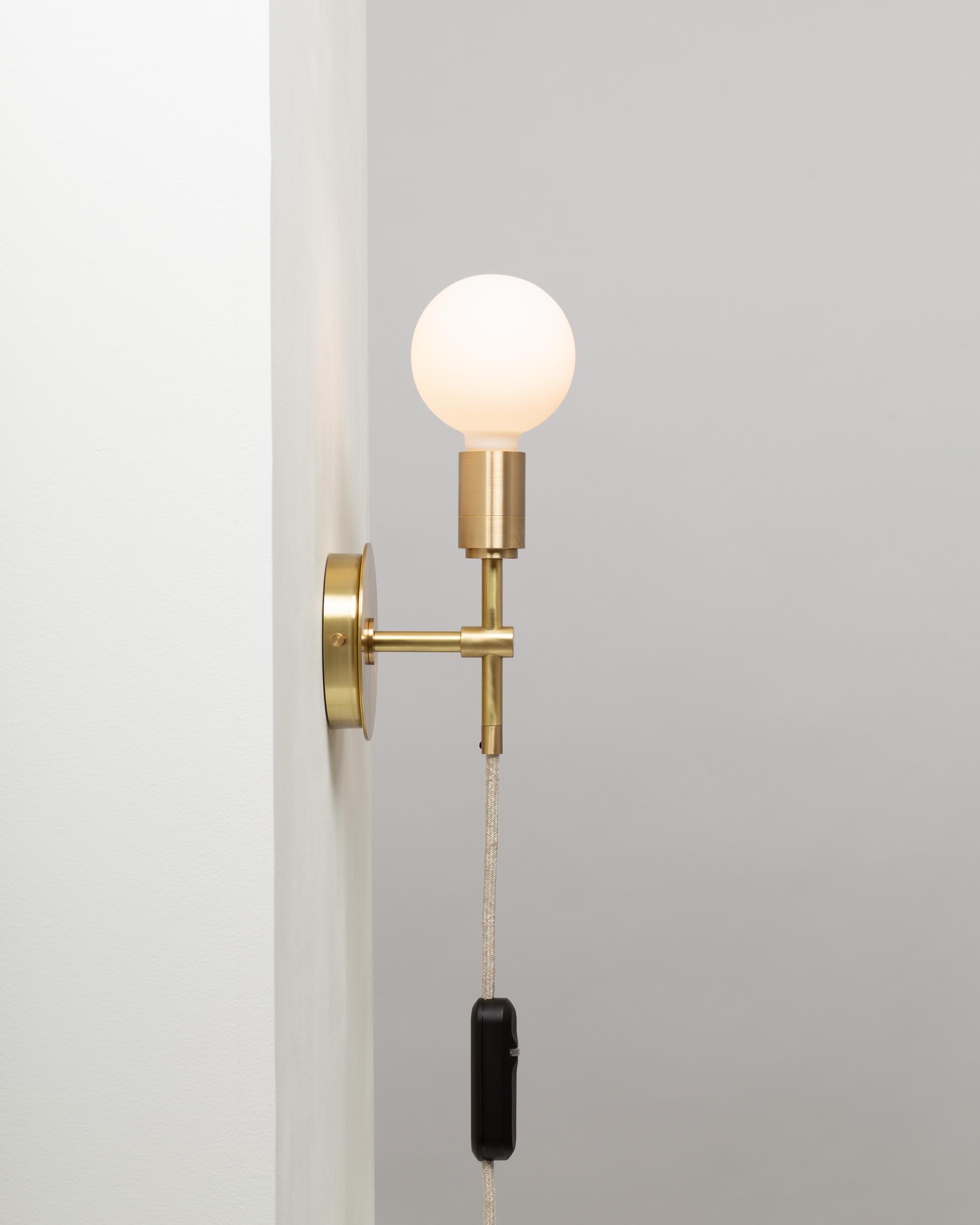 British Sphere Stem Wall Mount Sconce Integrated Dimmer by Lights of London For Sale