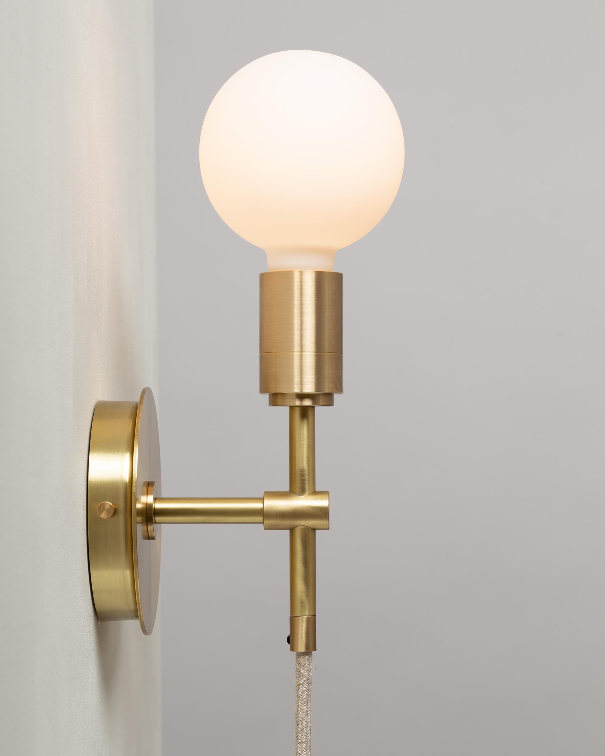 Contemporary Sphere Stem Wall Mount Sconce Integrated Dimmer by Lights of London For Sale