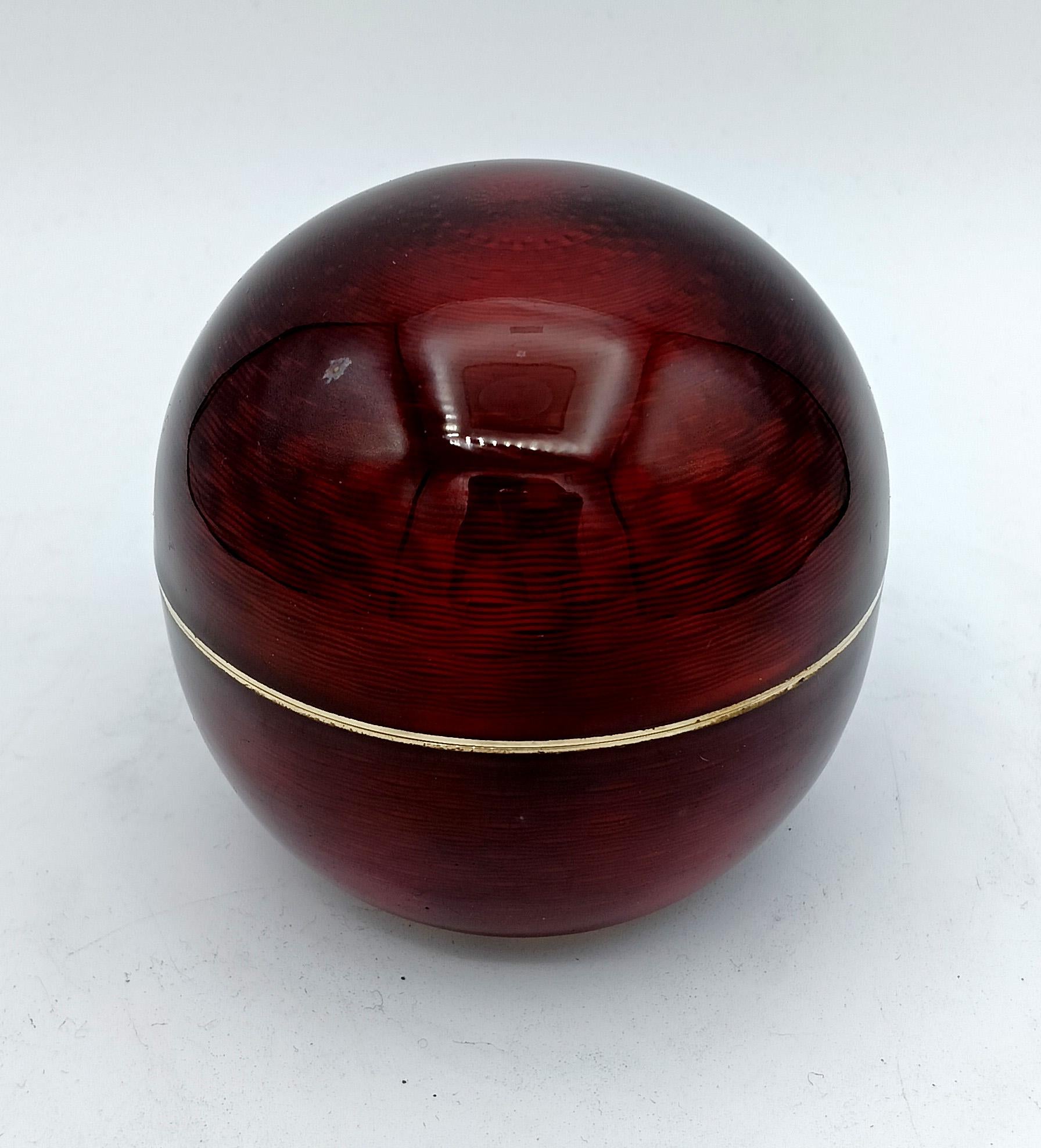 Sphere table cigarette lighter Red enamel Salimbeni For Sale 8