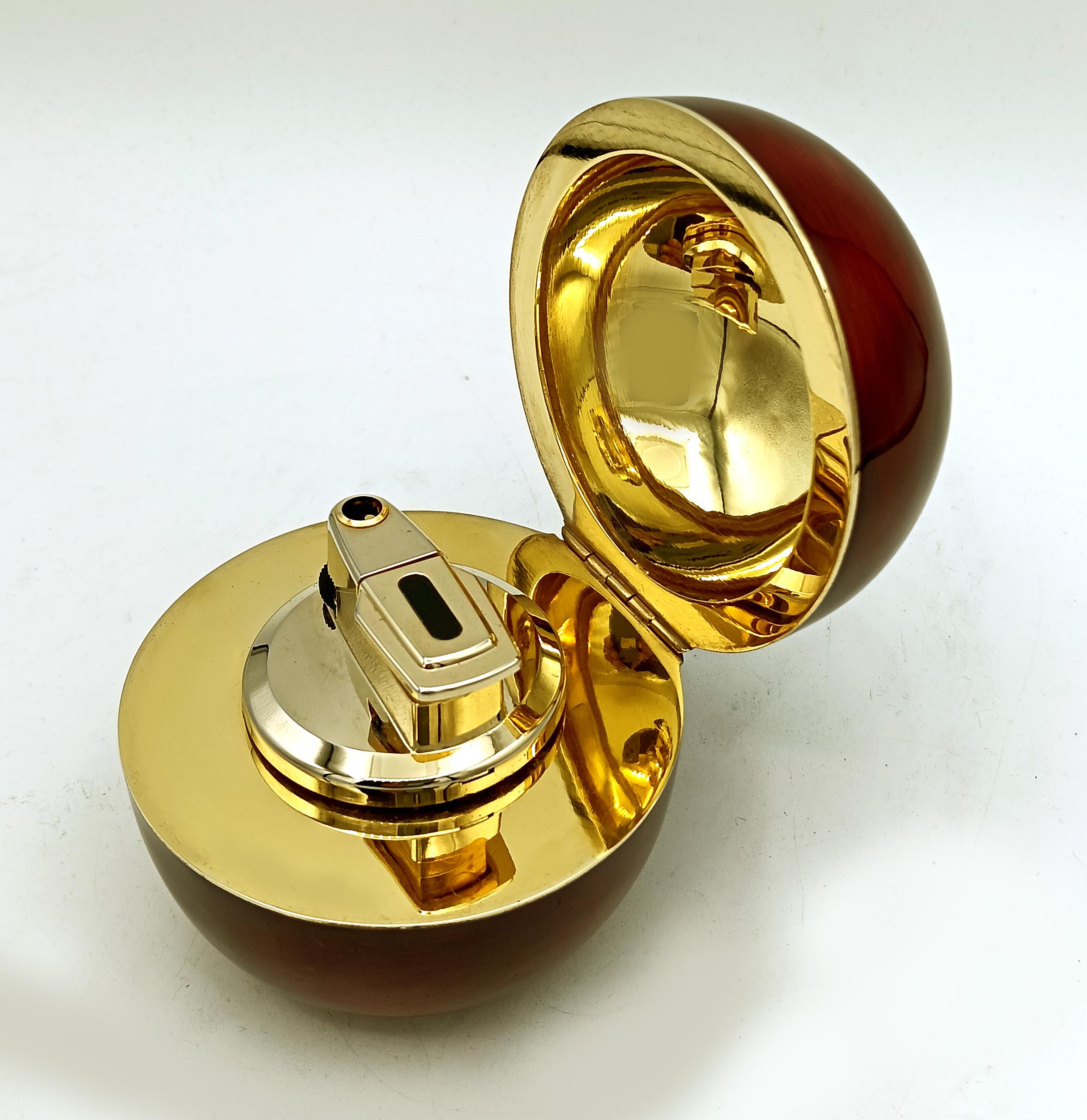 Sphere table cigarette lighter Red enamel Salimbeni For Sale 12