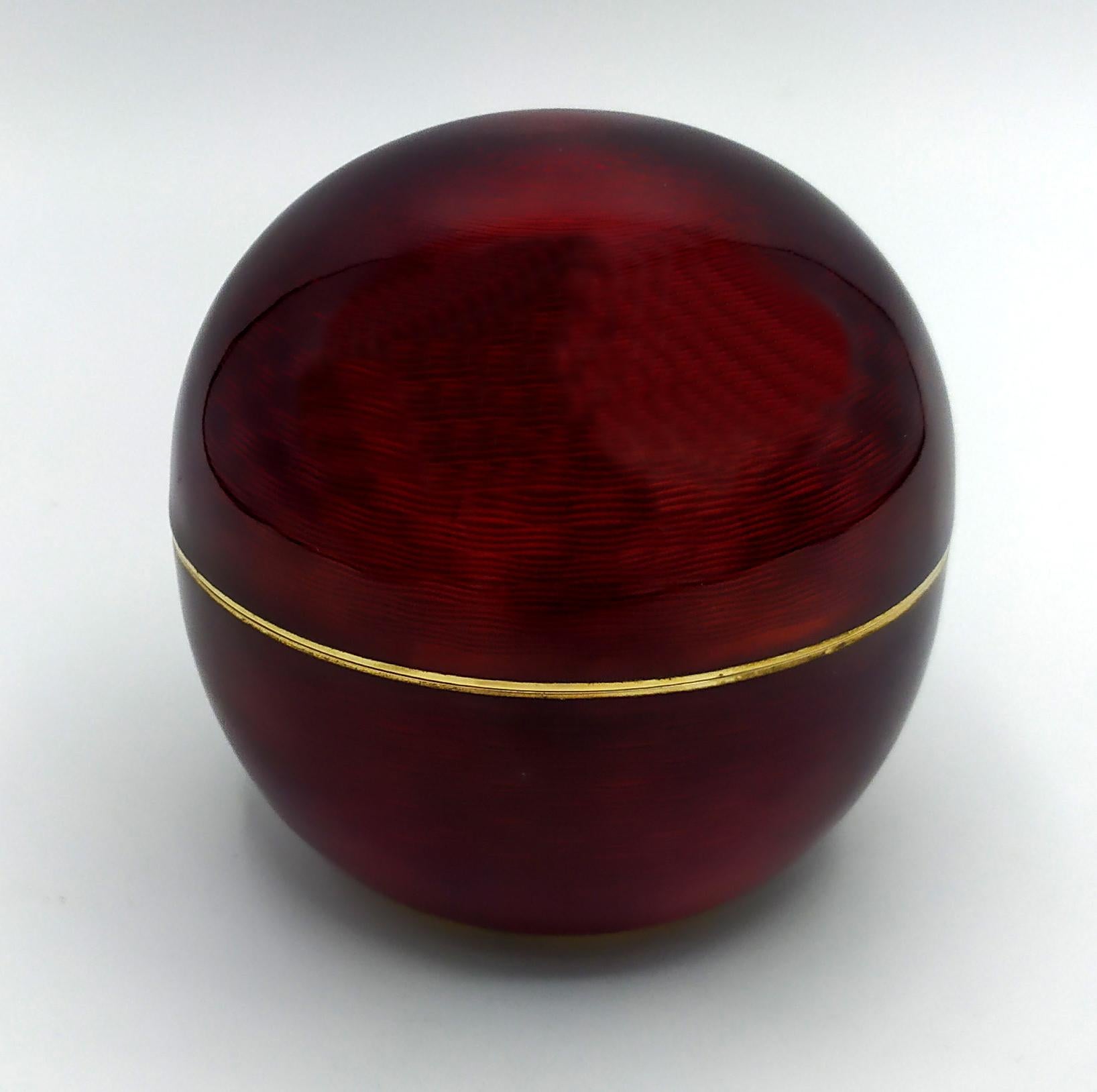 Sphere table cigarette lighter Red enamel Salimbeni For Sale 1