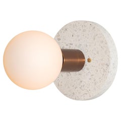 Sphere White Carrara Marble Terrazzo Wall Sconce by Lights of London