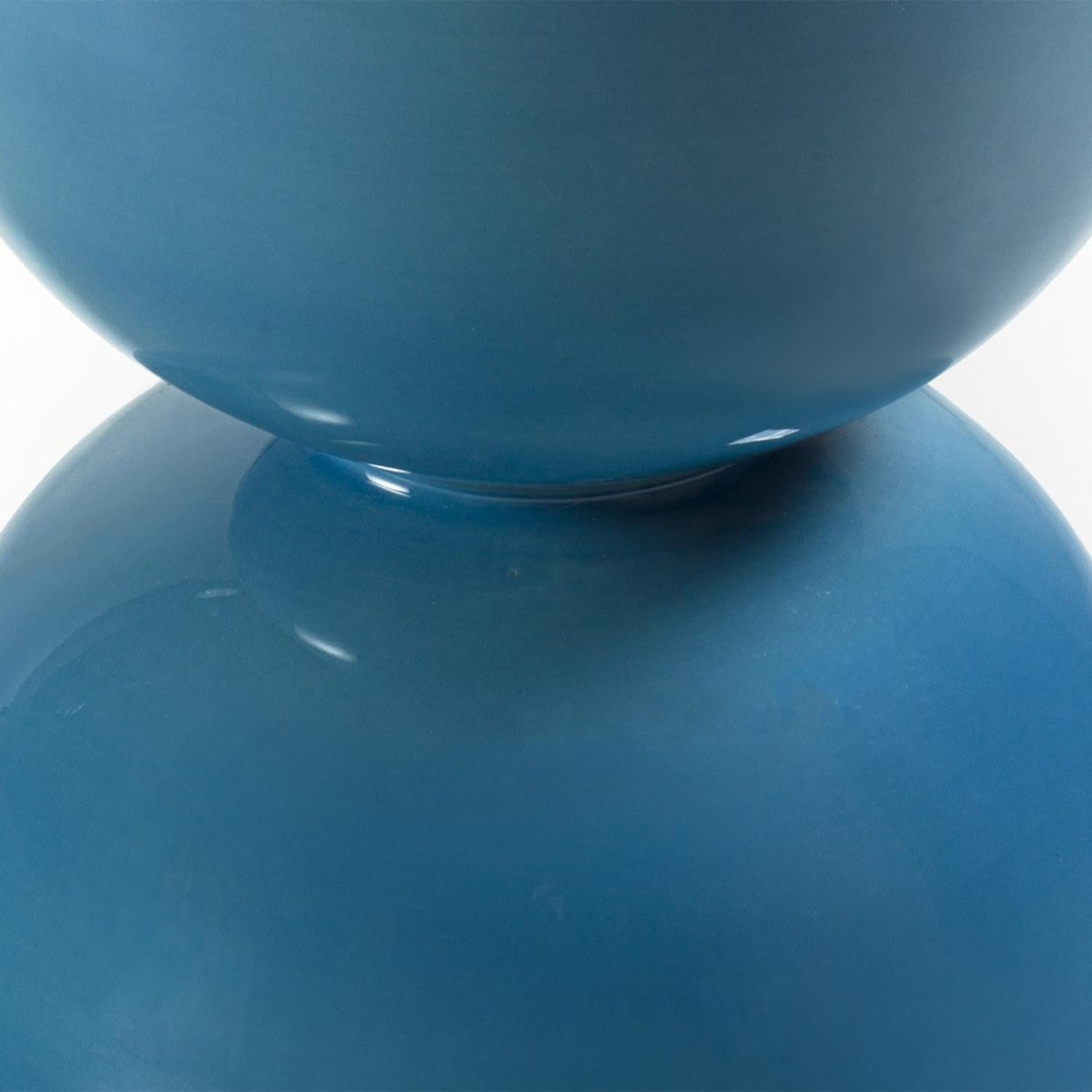 Enameled Spheres Blue Stool For Sale