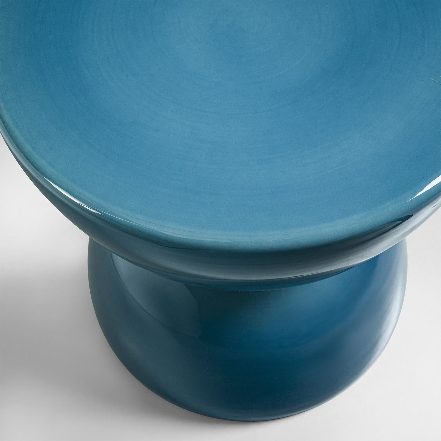 Ceramic Spheres Blue Stool For Sale