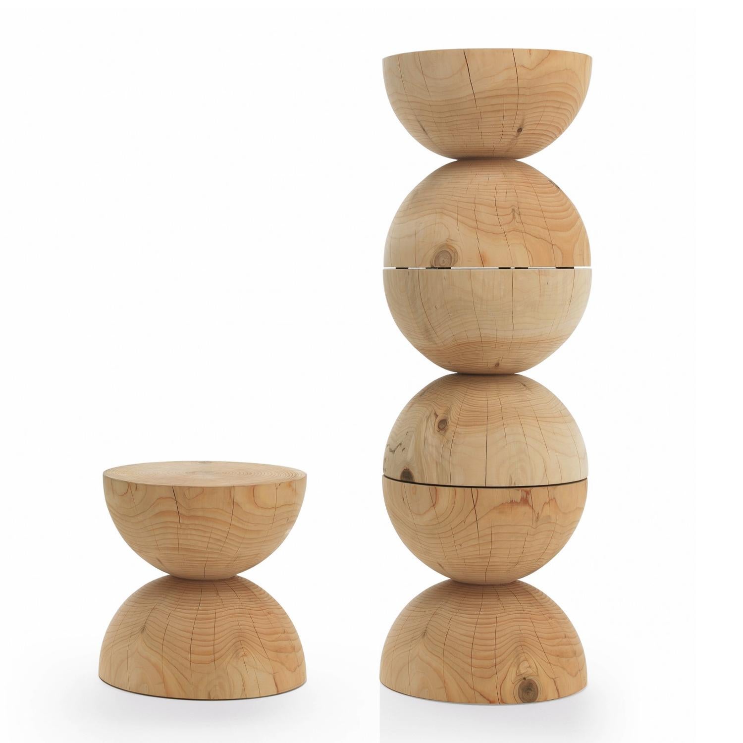 Spheres Cedar Stool For Sale 1