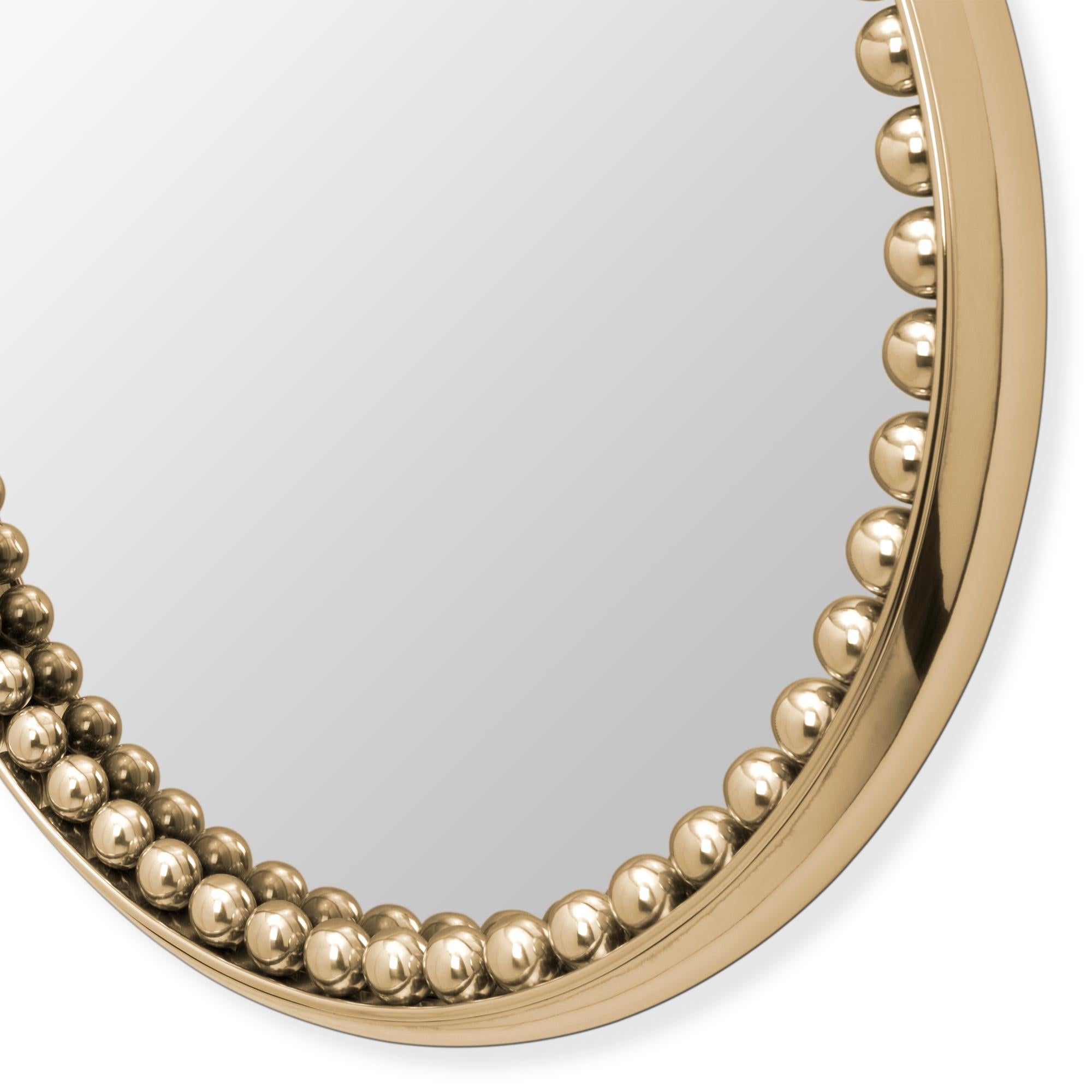 round beaded mirror