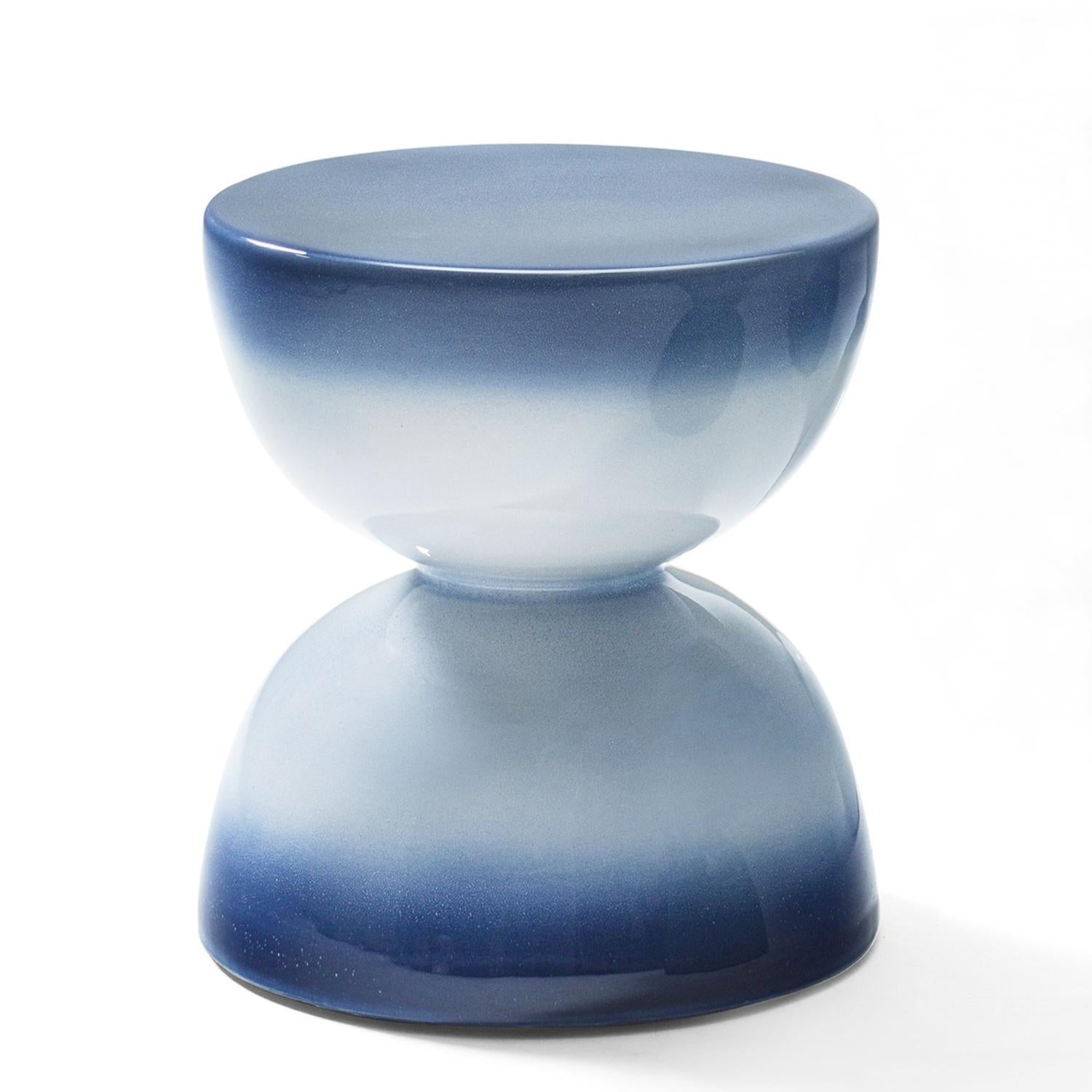 Contemporary Spheres Shaded Blue Stool For Sale