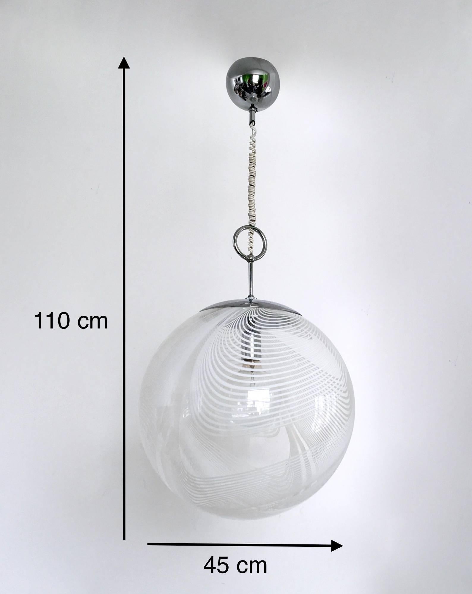 Spheric Murano Glass Pendant Lamp by Lino Tagliapietra for La Murrina, 1970s 5