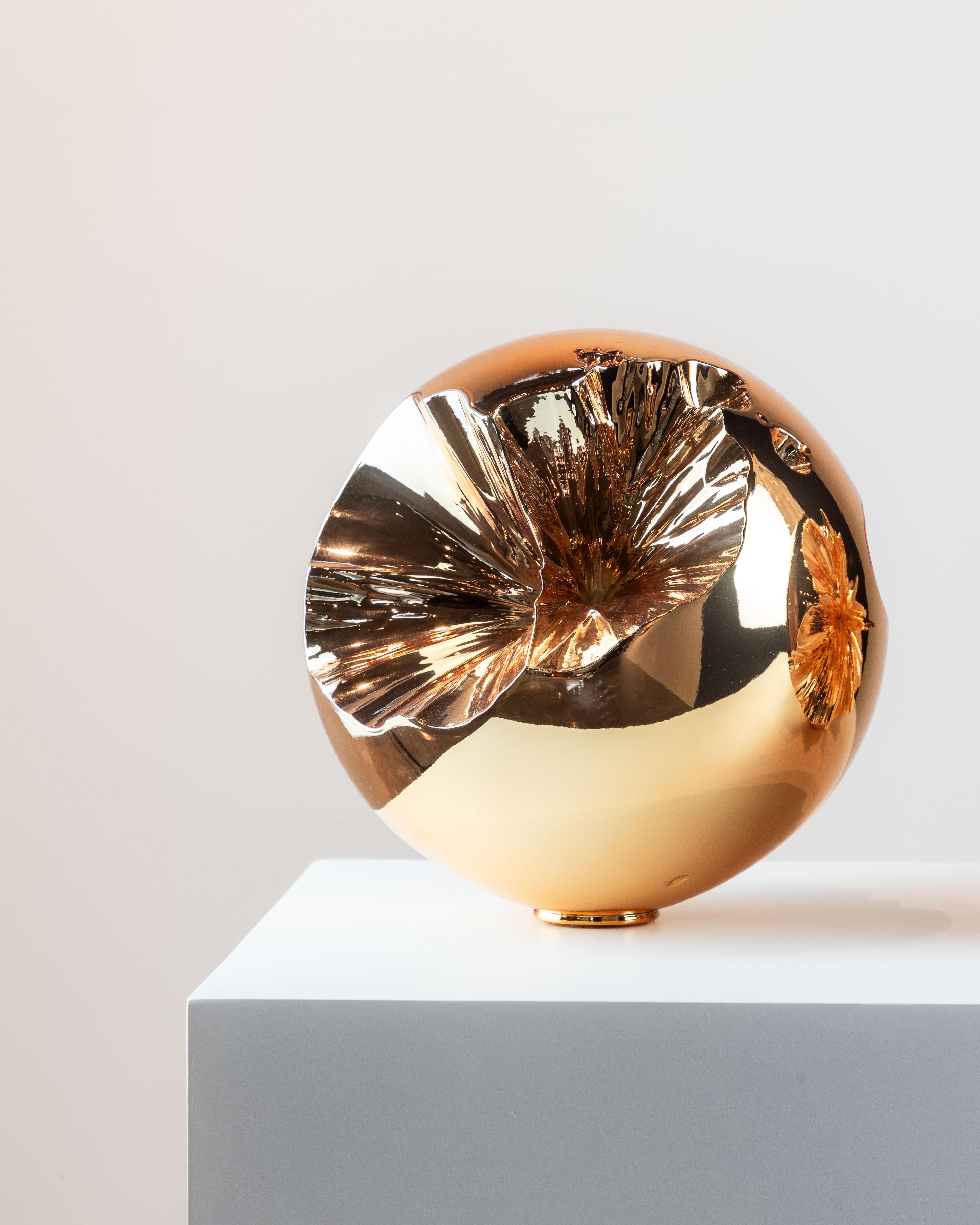 Polychromed Sphera Sculptures Gold For Sale